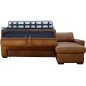 Canapé d'angle en 100% tout cuir italien de luxe 5 places convertible et coffre, marron, angle droit, CLINTON Canapé d'angle en 100% tout cuir italien de luxe 5 places convertible et coffre, marron, angle droit, CLINTON