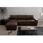 Canapé d'angle en 100% tout cuir italien de luxe 5 places convertible et coffre, chocolat, angle gauche, CLINTON Canapé d'angle en 100% tout cuir italien de luxe 5 places convertible et coffre, chocolat, angle gauche, CLINTON