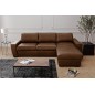 Canapé d'angle en 100% tout cuir italien de luxe 5 places convertible et coffre, marron foncé, angle droit, CLINTON Canapé d'angle en 100% tout cuir italien de luxe 5 places convertible et coffre, marron foncé, angle droit, CLINTON