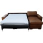 Canapé d'angle en 100% tout cuir italien de luxe 5 places convertible et coffre, marron foncé, angle droit, CLINTON Canapé d'angle en 100% tout cuir italien de luxe 5 places convertible et coffre, marron foncé, angle droit, CLINTON