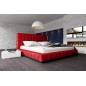 Lit design en cuir italien de luxe SILVER, couleur rouge, 160x200 Lit design en cuir italien de luxe SILVER, couleur rouge, 160x200