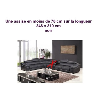 Récapitulatif de la commande canapé d'angle cuir buffle italien luxe londres noir, angle gauche, personnalisé sur mesure 348x310