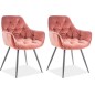 Ensemble de 2 chaises CHERIL en tissu de qualité, couleur rose pale Ensemble de 2 chaises CHERIL en tissu de qualité, couleur rose pale