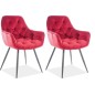 Ensemble de 2 chaises CHERIL en tissu de qualité, couleur bordeaux Ensemble de 2 chaises CHERIL en tissu de qualité, couleur bordeaux