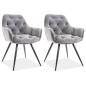 Ensemble de 2 chaises CHERIL en tissu de qualité, couleur gris Ensemble de 2 chaises CHERIL en tissu de qualité, couleur gris