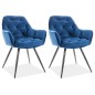 Ensemble de 2 chaises CHERIL en tissu de qualité, couleur bleue Ensemble de 2 chaises CHERIL en tissu de qualité, couleur bleue