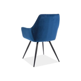 Ensemble de 2 chaises CHERIL en tissu de qualité, couleur bleue