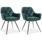 Ensemble de 2 chaises CHERIL en tissu de qualité, couleur vert foncé Ensemble de 2 chaises CHERIL en tissu de qualité, couleur vert foncé