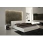 Lit contemporain design en cuir italien de luxe SMILEY, blanc, 160X200
