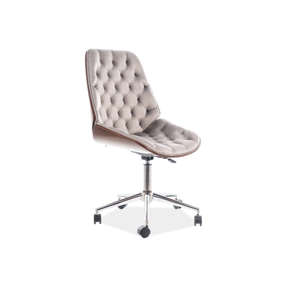 Fauteuil pivotant, tissu velours, couleur: gris Fauteuil pivotant, tissu velours, couleur: gris