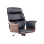 Très beau fauteuil pivotant, simili cuir de qualité, couleur: noir et noyer, mécanisme TILT. Très beau fauteuil pivotant, simili cuir de qualité, couleur: noir et noyer, mécanisme TILT.