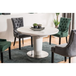 Table à manger extensible ronde / ovale Orba Ceramic couleur gris et blanc
