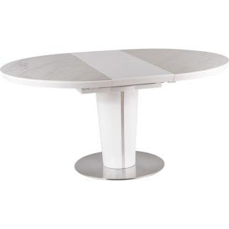Table à manger extensible ronde / ovale Orba Ceramic couleur gris et blanc