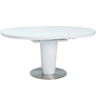 Table à manger extensible ronde / ovale Orba verre couleur blanche