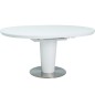 Table à manger extensible ronde / ovale Orba verre couleur blanche Table à manger extensible ronde / ovale Orba verre couleur blanche