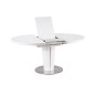 Table à manger extensible ronde / ovale Orba verre couleur blanche Table à manger extensible ronde / ovale Orba verre couleur blanche