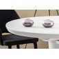 Table à manger extensible ronde / ovale Orba verre couleur blanche Table à manger extensible ronde / ovale Orba verre couleur blanche