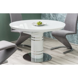 Table extensible STREET blanche, plateau: MDF + dessus verre trempé