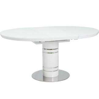 Table extensible STREET blanche, plateau: MDF + dessus verre trempé