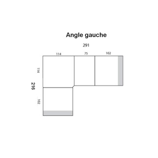 Récapitulatif Canapé d'angle, 1 relax électrique cuir buffle italien luxe: combirelax, sur mesure 291x216 cm, angle gauche, tabl