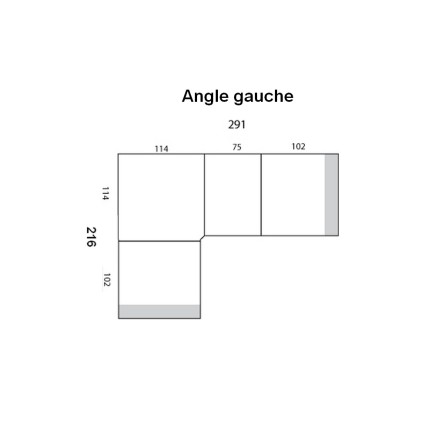 Récapitulatif Canapé d'angle, 1 relax électrique cuir buffle italien luxe: combirelax, sur mesure 291x216 cm, angle gauche, tabl
