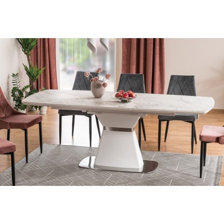 Table à manger extensible Satori II Ceramic, effet marbre
