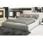 Lit en cuir italien de luxe FOSTER, gris clair, 180x200
