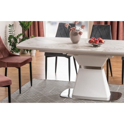 Table à manger extensible Satori II Ceramic, effet marbre