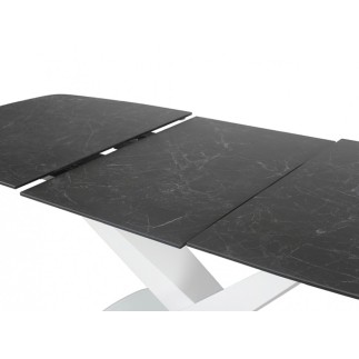 Table à manger extensible Casta II Ceramic, couleur noire et blanche