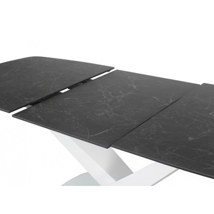 Table à manger extensible Casta II Ceramic, couleur noire et blanche