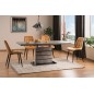 Table à manger extensible Léo effet béton, 140 cm extensible à 180 cm Table à manger extensible Léo effet béton, 140 cm extensible à 180 cm