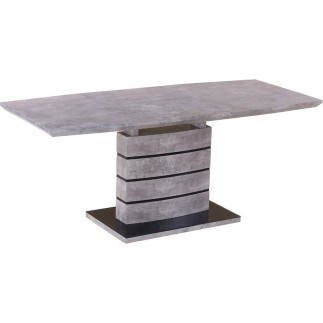 Table à manger extensible Léo effet béton, 140 cm extensible à 180 cm