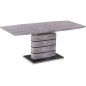 Table à manger extensible Léo effet béton, 140 cm extensible à 180 cm Table à manger extensible Léo effet béton, 140 cm extensible à 180 cm