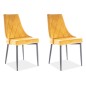 Lot de 2 chaises TRIANON en tissu velours de qualité, couleur curry Lot de 2 chaises TRIANON en tissu velours de qualité, couleur curry