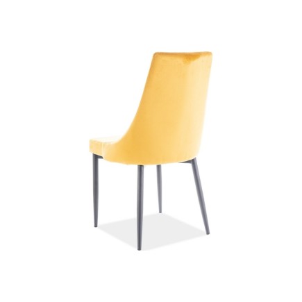 Lot de 2 chaises TRIANON en tissu velours de qualité, couleur curry