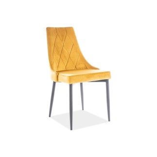 Lot de 2 chaises TRIANON en tissu velours de qualité, couleur curry