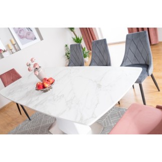 Lot de 2 chaises TRIANON en tissu velours de qualité, couleur curry