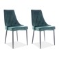 Lot de 2 chaises TRIANON en tissu velours de qualité, couleur verte Lot de 2 chaises TRIANON en tissu velours de qualité, couleur verte