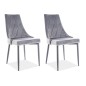 Lot de 2 chaises TRIANON en tissu velours de qualité, couleur gris Lot de 2 chaises TRIANON en tissu velours de qualité, couleur gris