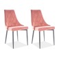 Lot de 2 chaises TRIANON en tissu velours de qualité, couleur rose ancien Lot de 2 chaises TRIANON en tissu velours de qualité, couleur rose ancien