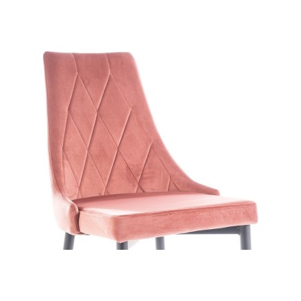 Lot de 2 chaises TRIANON en tissu velours de qualité, couleur rose ancien
