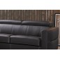 .Canapé d'angle convertible en cuir de buffle italien de luxe 5 places ANTHONY, noir, angle gauche .Canapé d'angle convertible en cuir de buffle italien de luxe 5 places ANTHONY, noir, angle gauche