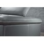Canapé d'angle en cuir de buffle italien de luxe 5/6 places VIDA, gris foncé et surpiqure blanche, angle gauche Canapé d'angle en cuir de buffle italien de luxe 5/6 places VIDA, gris foncé et surpiqure blanche, angle gauche