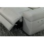 Canapé d'angle double relax en cuir épais de buffle italien de luxe 5 places BiRELAX, gris clair, angle gauche Canapé d'angle double relax en cuir épais de buffle italien de luxe 5 places BiRELAX, gris clair, angle gauche