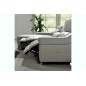 Canapé d'angle double relax en cuir épais de buffle italien de luxe 5 places BiRELAX, gris clair, angle gauche Canapé d'angle double relax en cuir épais de buffle italien de luxe 5 places BiRELAX, gris clair, angle gauche