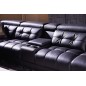 - Canapé d'angle en cuir de buffle italien de luxe, 6/7 places, PRESTIGIA, noir, angle gauche