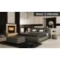 Lit en cuir italien de luxe FARNIENTE 180x200, gris foncé. Et 2 chevets DORY Lit en cuir italien de luxe FARNIENTE 180x200, gris foncé. Et 2 chevets DORY