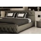 Lit en cuir italien de luxe FARNIENTE 180x200, gris foncé. Et 2 chevets DORY Lit en cuir italien de luxe FARNIENTE 180x200, gris foncé. Et 2 chevets DORY