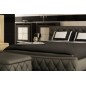 Lit en cuir italien de luxe FARNIENTE 180x200, gris foncé. Et 2 chevets DORY Lit en cuir italien de luxe FARNIENTE 180x200, gris foncé. Et 2 chevets DORY