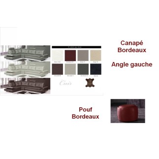 2eme paiement solde par Paypal de la commande: Canapé d'angle en cuir buffle italien de luxe 6/7 places bellaligna, bordeaux, an